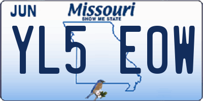 MO license plate YL5E0W