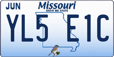 MO license plate YL5E1C