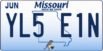 MO license plate YL5E1N