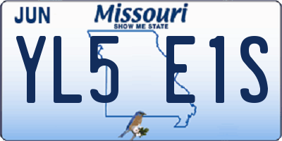MO license plate YL5E1S