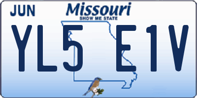 MO license plate YL5E1V