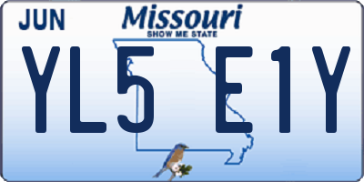MO license plate YL5E1Y