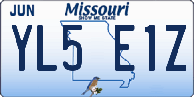 MO license plate YL5E1Z