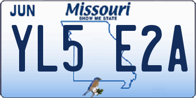 MO license plate YL5E2A