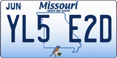 MO license plate YL5E2D