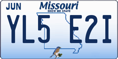 MO license plate YL5E2I