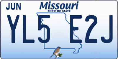 MO license plate YL5E2J