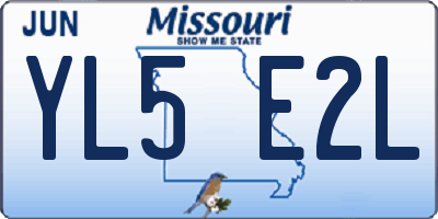 MO license plate YL5E2L