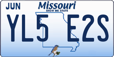 MO license plate YL5E2S
