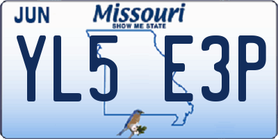 MO license plate YL5E3P