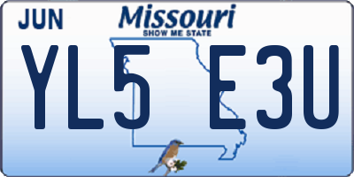 MO license plate YL5E3U