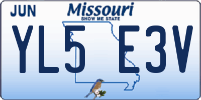 MO license plate YL5E3V