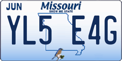 MO license plate YL5E4G