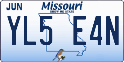 MO license plate YL5E4N