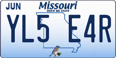 MO license plate YL5E4R