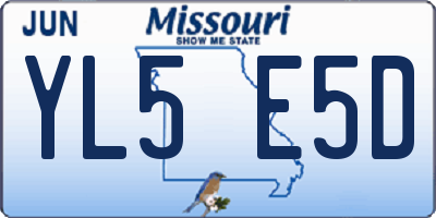 MO license plate YL5E5D