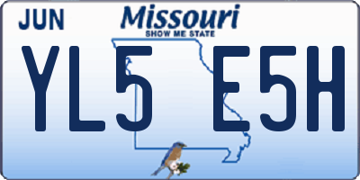 MO license plate YL5E5H