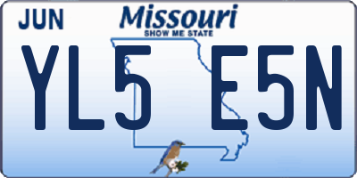 MO license plate YL5E5N