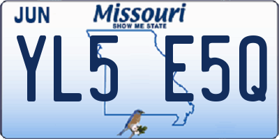 MO license plate YL5E5Q