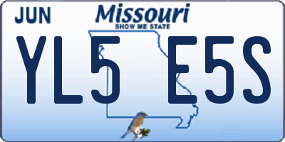 MO license plate YL5E5S