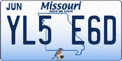 MO license plate YL5E6D
