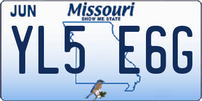 MO license plate YL5E6G