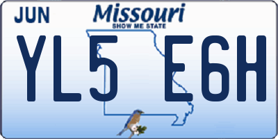 MO license plate YL5E6H