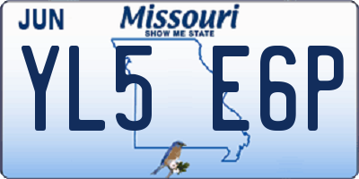 MO license plate YL5E6P