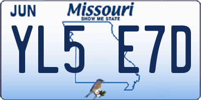 MO license plate YL5E7D