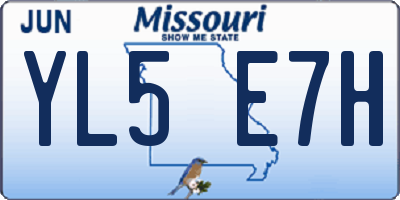 MO license plate YL5E7H