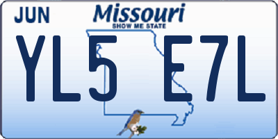MO license plate YL5E7L
