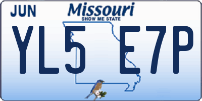 MO license plate YL5E7P