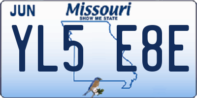 MO license plate YL5E8E