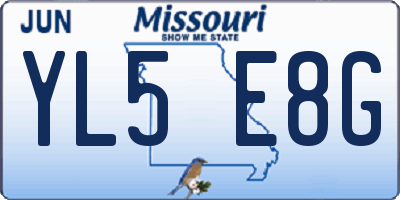 MO license plate YL5E8G