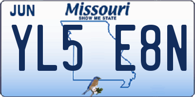 MO license plate YL5E8N