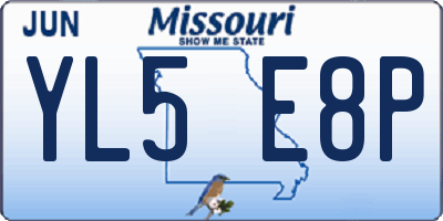 MO license plate YL5E8P