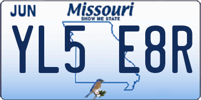 MO license plate YL5E8R