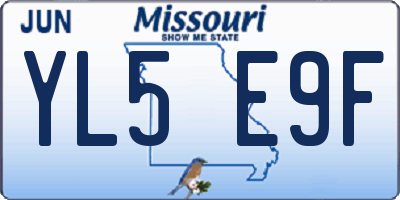 MO license plate YL5E9F