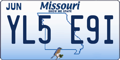 MO license plate YL5E9I