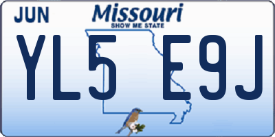 MO license plate YL5E9J