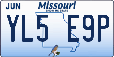 MO license plate YL5E9P