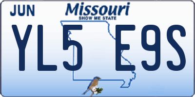 MO license plate YL5E9S