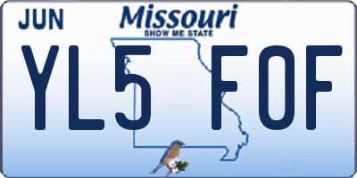 MO license plate YL5F0F
