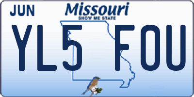 MO license plate YL5F0U