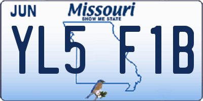 MO license plate YL5F1B