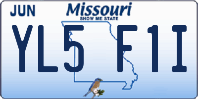 MO license plate YL5F1I