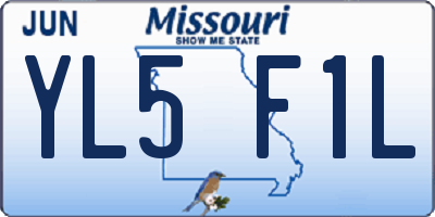 MO license plate YL5F1L