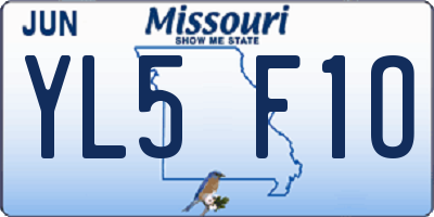 MO license plate YL5F1O