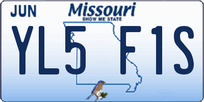 MO license plate YL5F1S