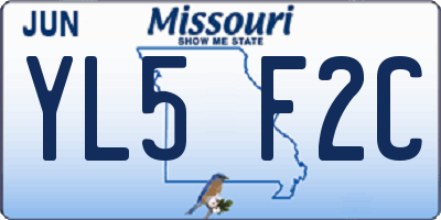 MO license plate YL5F2C